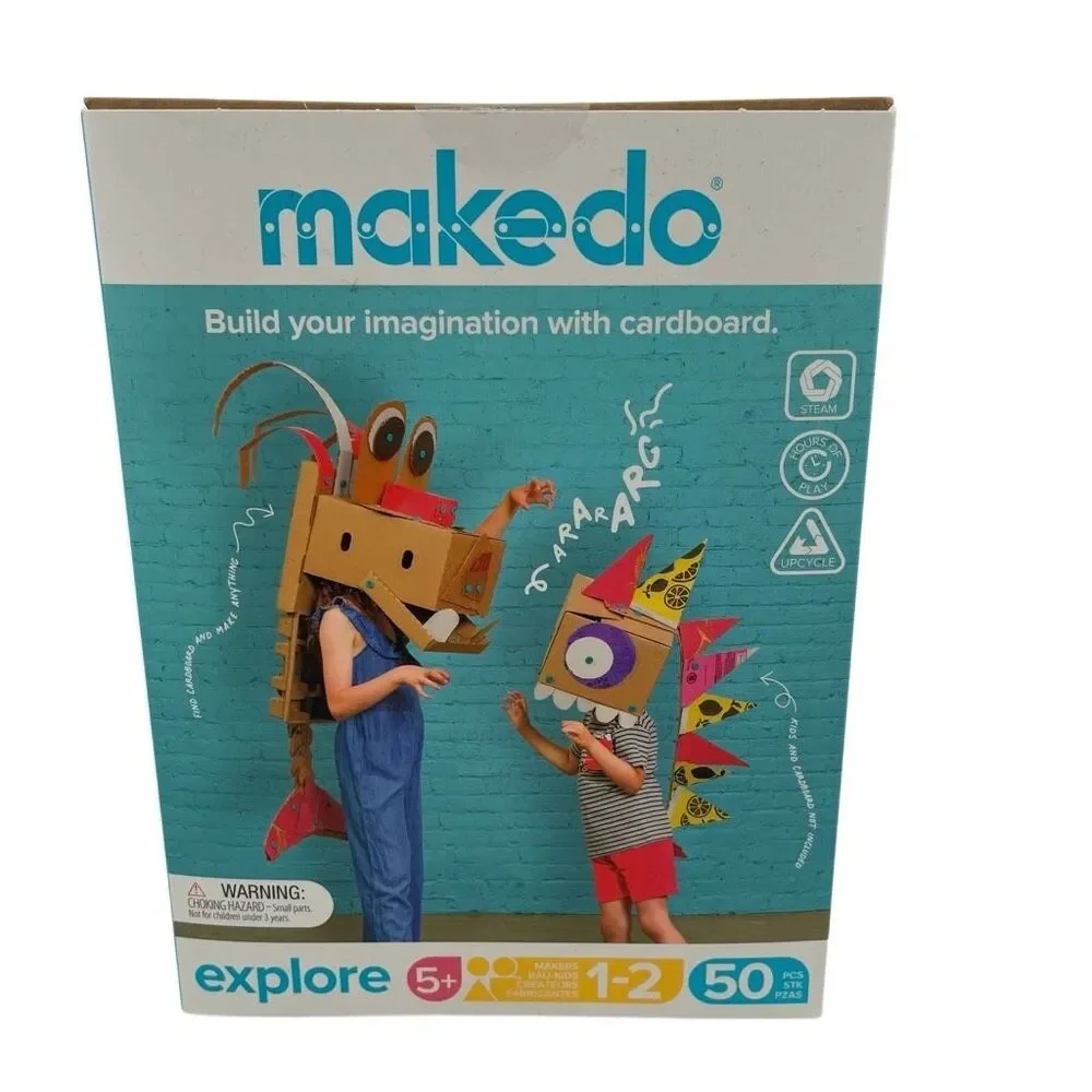 Makedo Explore 50-Piece Cardboard Construction Tool Set Kids STEM Toy NIB